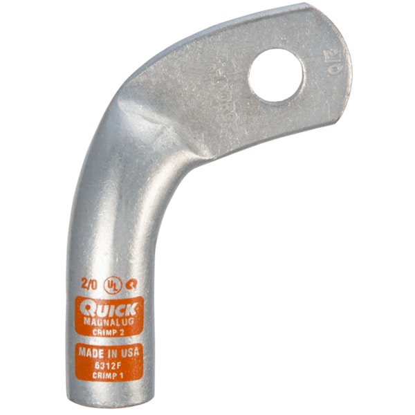 Elbow Magna Lug, 1 AWG Max, Copper, None, 5 PK